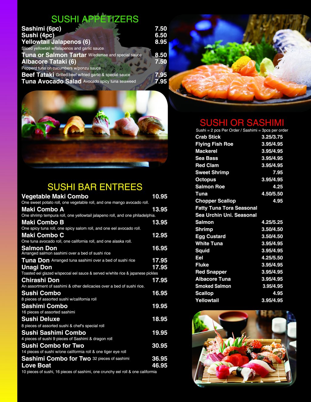 Sushi Village Menu Sushi Village